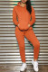 Orange Fashion Casual Solid Patchwork Hooded Collar Long Sleeve Two Pieces