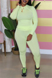Pink Fashion Casual Solid Patchwork O Neck Long Sleeve Two Pieces