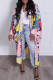 Pink Fashion Casual Sweet Print Patchwork Cardigan Outerwear