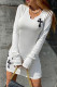 White Sexy Print Patchwork O Neck Pencil Skirt Dresses