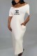Milky Fashion Casual Print Letter V Neck One Step Skirt Dresses
