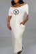 Milky Fashion Casual Print Letter V Neck One Step Skirt Dresses