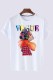 White Fashion Casual Print Letter O Neck T-Shirts