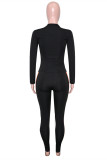 Pink Fashion Casual Solid Patchwork O Neck Long Sleeve Two Pieces