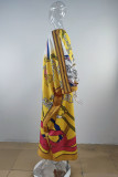 Yellow Fashion Casual Print Cardigan Outerwear
