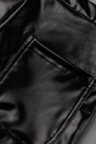 Black Fashion Casual Solid Basic Skinny High Waist Shorts