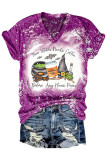 Red Fashion Casual Print Basic O Neck T-Shirts