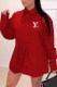 Red Fashion Casual Print Letter Turndown Collar Shirt Dress Dresses