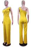 Pink Fashion Solid Patchwork Off the Shoulder Boot Cut Jumpsuits