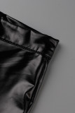Black Fashion Casual Solid Basic Skinny High Waist Shorts