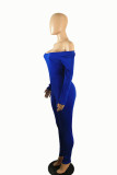 Red Casual Sportswear Solid Patchwork U Neck Skinny Jumpsuits