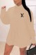 Khaki Fashion Casual Print Letter Turndown Collar Shirt Dress Dresses