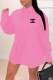 Pink Fashion Casual Print Letter Turndown Collar Shirt Dress Dresses