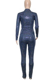 Black Casual Sportswear Solid Patchwork O Neck Long Sleeve Two Pieces