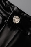 Black Fashion Casual Solid Basic Skinny High Waist Shorts