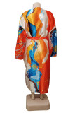 Multicolor Fashion Casual Print Patchwork Cardigan Outerwear