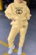 Khaki Fashion Casual Print Letter Hooded Collar Long Sleeve Two Pieces
