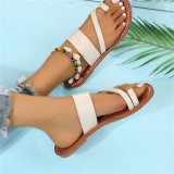 White Fashion Casual Patchwork Solid Color Round Comfortable Shoes