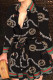 Black Fashion Casual Print Patchwork Turndown Collar Long Sleeve Dresses