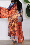 Multicolor Fashion Casual Print Patchwork Cardigan Outerwear