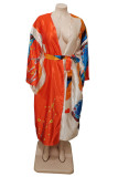 Multicolor Fashion Casual Print Patchwork Cardigan Outerwear
