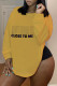Yellow Casual Print Patchwork O Neck Tops