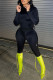 Black Fashion Casual Sportswear Solid Patchwork Half A Turtleneck Long Sleeve Two Pieces