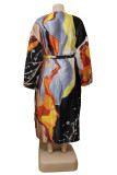 Multicolor Fashion Casual Print Patchwork Cardigan Outerwear