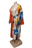 Multicolor Fashion Casual Print Patchwork Cardigan Outerwear