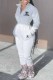 Grey Fashion Casual Print Letter Zipper Collar Jumpsuits