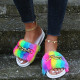 White Fashion Casual Patchwork Metal Accessories Decoration Round Comfortable Shoes