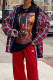 Black Fashion Street Print Patchwork O Neck T-Shirts