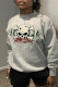 Grey Fashion Casual Skull Head Print Patchwork O Neck Tops
