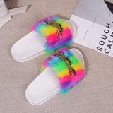 Black Fashion Casual Patchwork Metal Accessories Decoration Round Comfortable Shoes