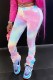 Colour Fashion Casual Print Tie-dye Regular Mid Waist Trousers