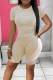 Light Coffee Casual Sportswear Print Patchwork O Neck Short Sleeve Two Pieces