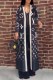 Black Casual Fashion Print Letter Cardigan Collar Outerwear