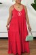 Red Fashion Casual Print Letter Spaghetti Strap Princess Dresses