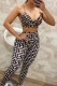 Camel Fashion Sexy Print Letter Spaghetti Strap Sleeveless Two Pieces