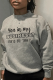 Grey Fashion Street Print Patchwork Letter O Neck Tops