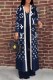 Blue Casual Fashion Print Letter Cardigan Collar Outerwear