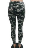 Camouflage Sexy Print Camouflage Print Patchwork High Waist Pencil Full Print Bottoms