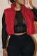 Red Fashion Casual Solid Cardigan Zipper Collar Outerwear