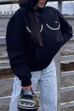 Black Casual Street Solid Patchwork Hot Drill Hooded Collar Tops