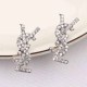 White Fashion Street Letter Hot Drill Earrings