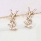 Gold Fashion Street Letter Hot Drill Earrings