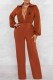 Earth Yellow Fashion Sexy Print Letter V Neck Jumpsuits