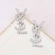 White Fashion Street Letter Hot Drill Earrings