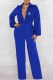 Blue Fashion Sexy Print Letter V Neck Jumpsuits