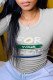 Grey Fashion Street Print Patchwork O Neck Tops